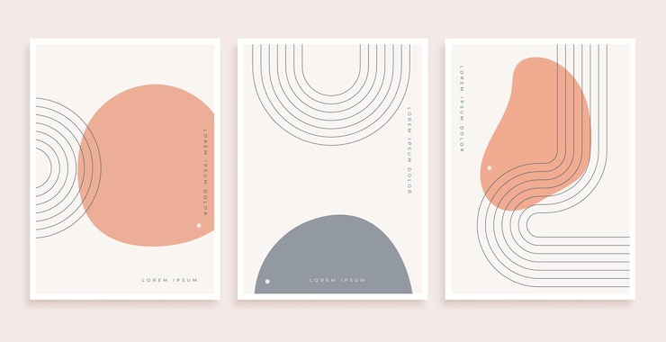 Vecteur gratuit ensemble de lignes boho abstraites de style minimal pour l'art mural