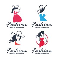 Vecteur gratuit ensemble de logo et d'emblème de la mode et de la beauté