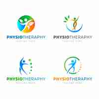 Vecteur gratuit ensemble de logo de physiothérapie dégradé