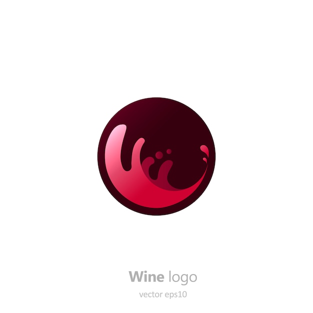 Ensemble De Logo Rond Avec Un Verre De Vin. Capsule Avec Un Liquide En Mouvement.