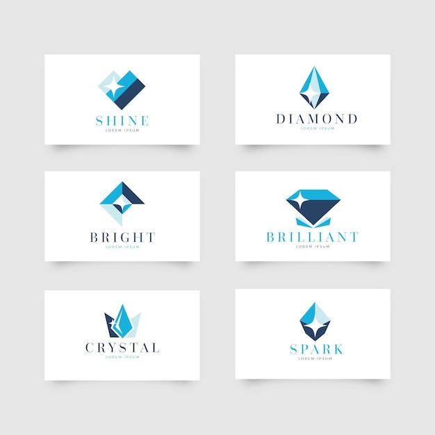 Vecteur gratuit ensemble de logos de diamant pour entreprise