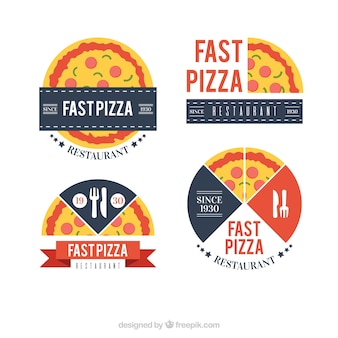 Ensemble de logos de pizza
