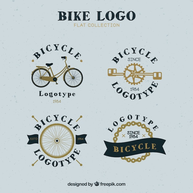 Vecteur gratuit ensemble de logos rétro de vélo