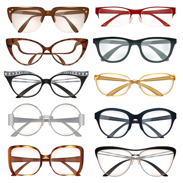 Vecteur gratuit ensemble de lunettes modernes