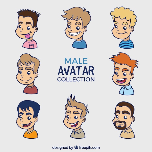 Ensemble à Main Tiré D'avatars Masculins