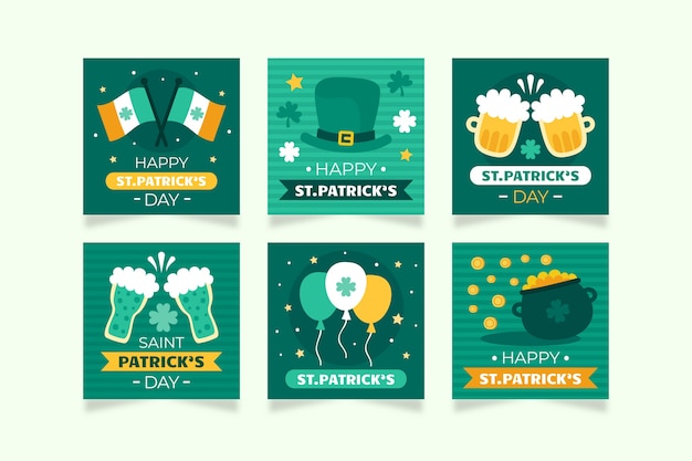Ensemble De Messages Instagram Irlandais D'événement Traditionnel Irlandais