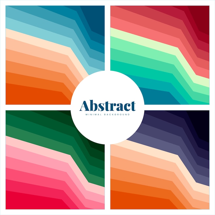 Vecteur gratuit ensemble de milieux imprimés abstraits colorés