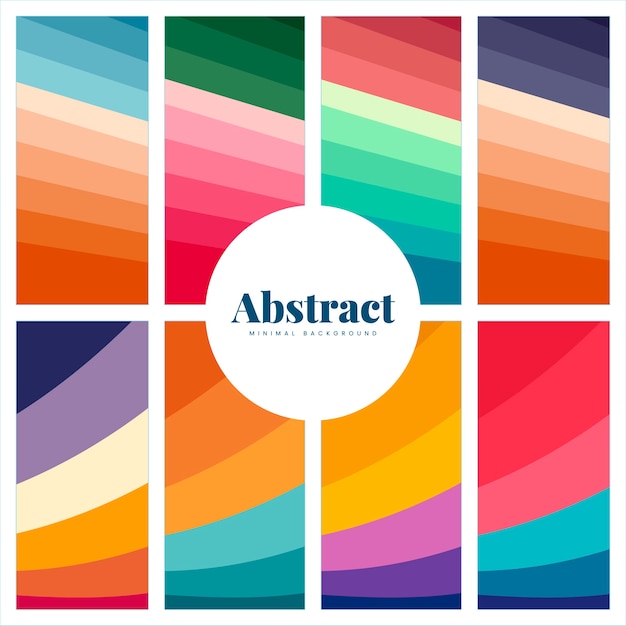 Vecteur gratuit ensemble de milieux imprimés abstraits colorés