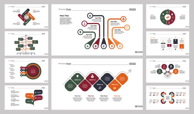 Ensemble de modèles de diapositives de dix flux de travail