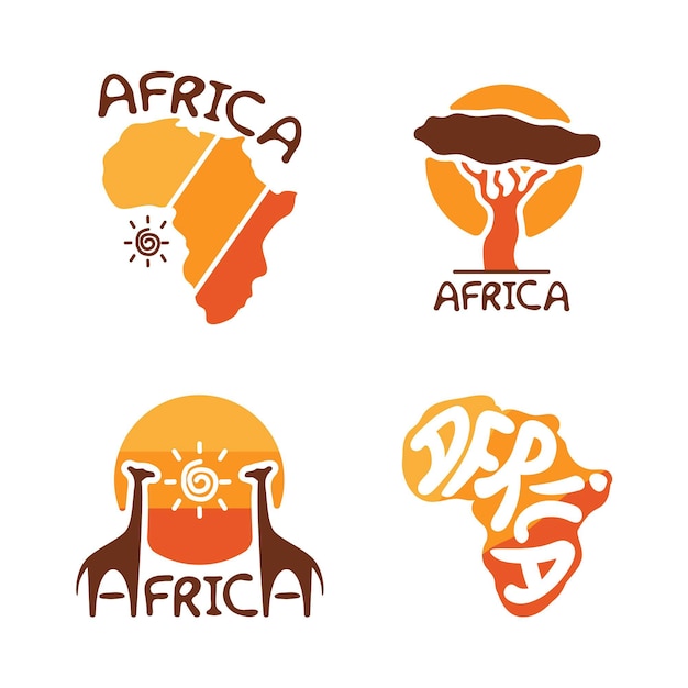 Vecteur gratuit ensemble de modèles de logo africain