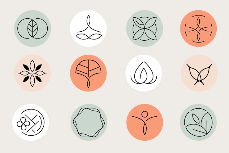 Vecteur gratuit ensemble de modèles de logo de centre de santé