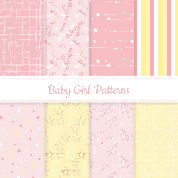 Ensemble de modèles modifiables rose et jaune bébé fille
