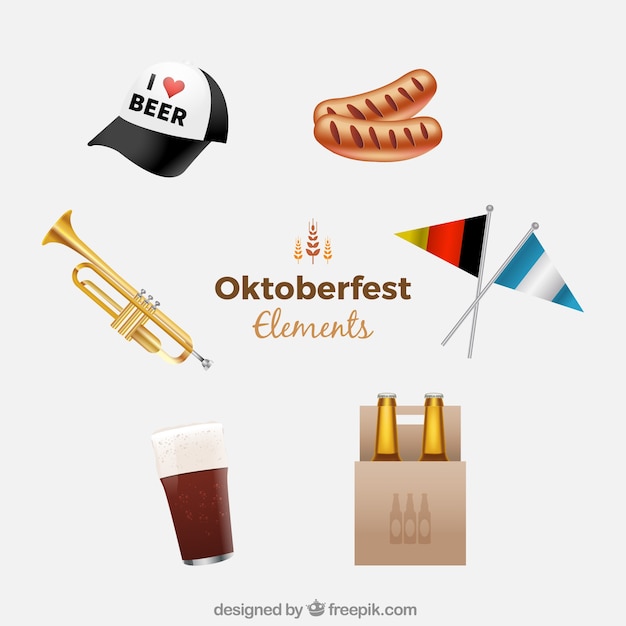 Ensemble Moderne D'éléments Réalistes Les Plus Oktoberfest