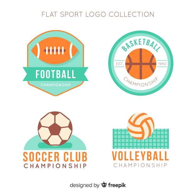 Vecteur gratuit ensemble moderne de logos de sports abstraits