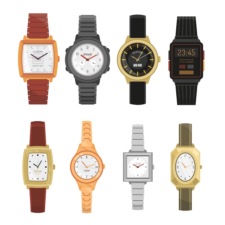 Vecteur gratuit ensemble de montres homme et femme