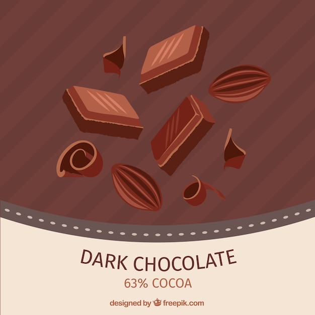 Ensemble De Morceaux De Chocolat Noir