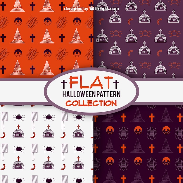 Ensemble De Motifs Halloween En Conception Plate