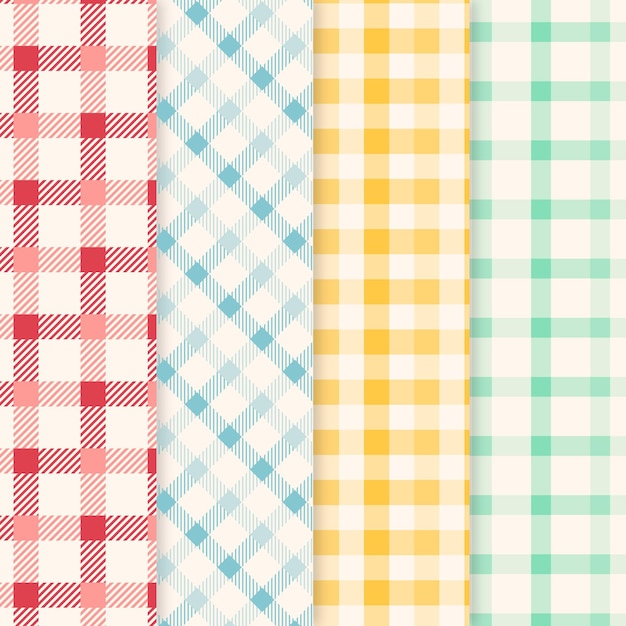 Ensemble de motifs vichy pastel