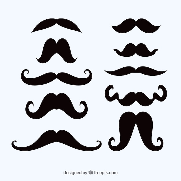 Vecteur gratuit ensemble de moustaches