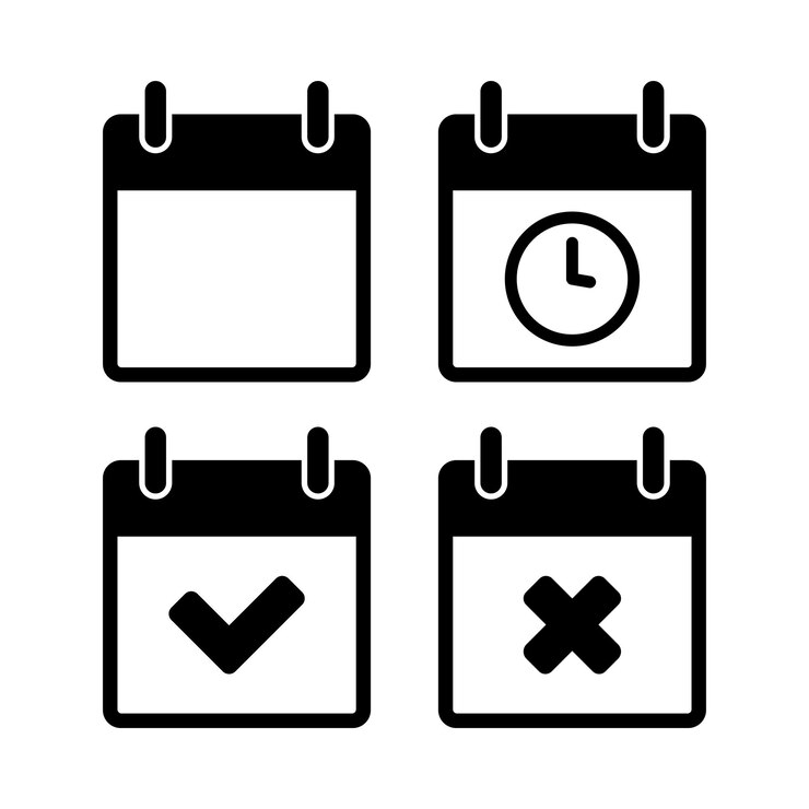 Vecteur gratuit ensemble multiple de symboles de calendrier