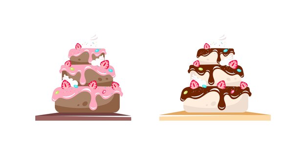 Collection De Gateaux D Anniversaire Plats Vecteur Gratuite Collection De Gateaux D Anniversaire Plats Vecteur Gratuite