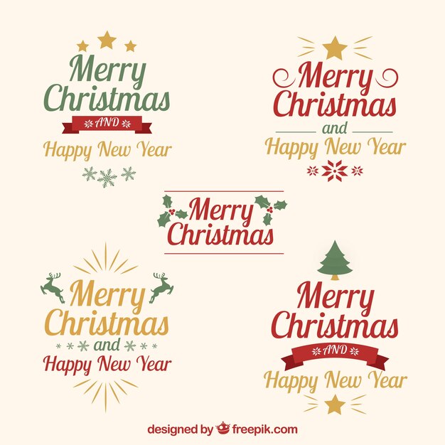 Ensemble d&#39;ornements calligraphiques de Noël