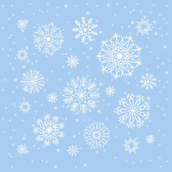 Ensemble d'ornements de cercle de collection de flocons de neige de noël bleu motif rond ornemental