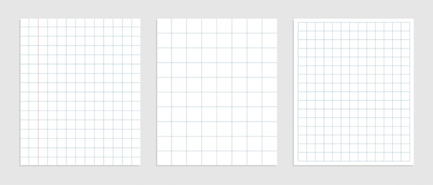 Ensemble de papier carré mathématiques en différentes tailles