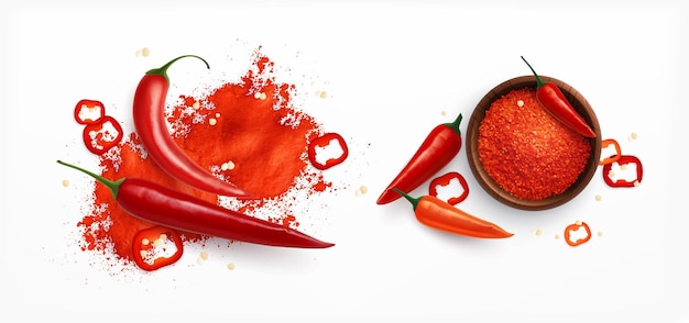 Ensemble de paprica rouge chaud
