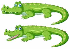 Vecteur gratuit ensemble de personnage de crocodile