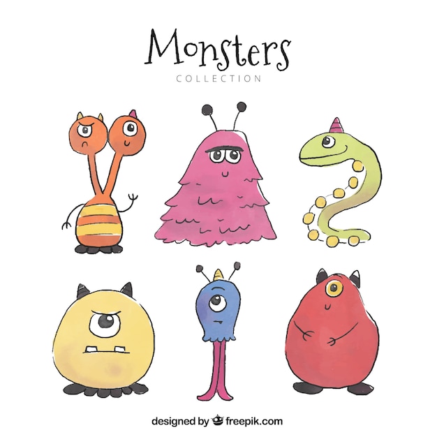 Ensemble De Personnages Monstres