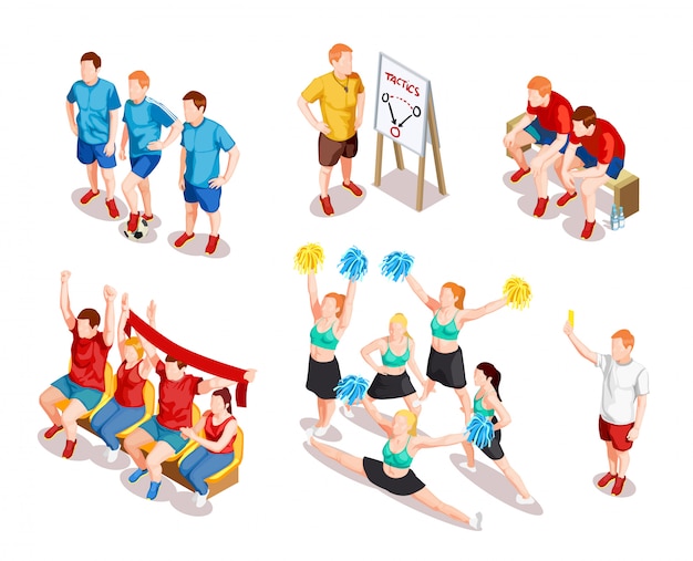 Ensemble de personnages sportifs