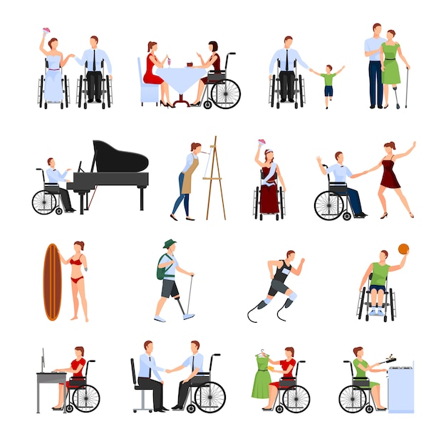 Ensemble De Personnes Handicapées