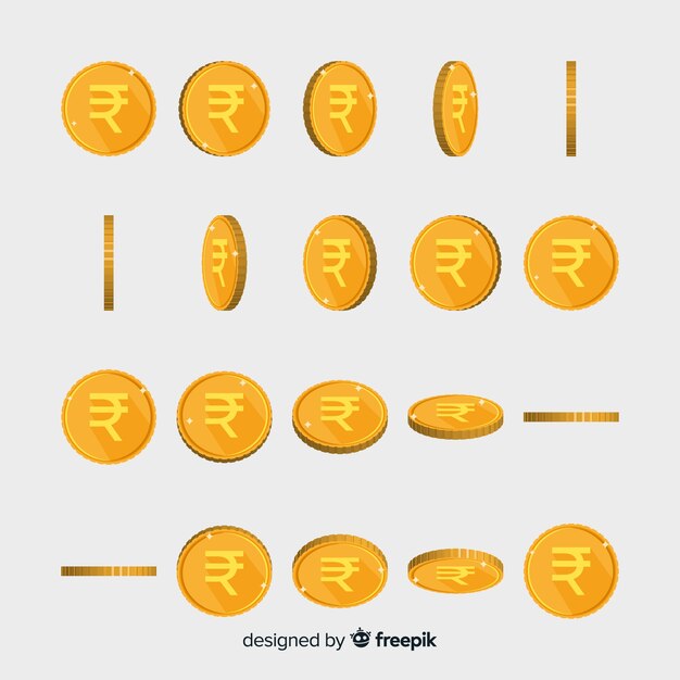 Ensemble de pièces de monnaie en roupies indiennes