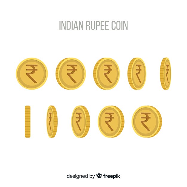 Ensemble de pièces de monnaie en roupies indiennes