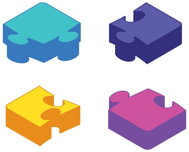 Ensemble de pièces de puzzle 3D