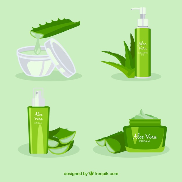 Ensemble de produits cosmétiques avec aloe vera