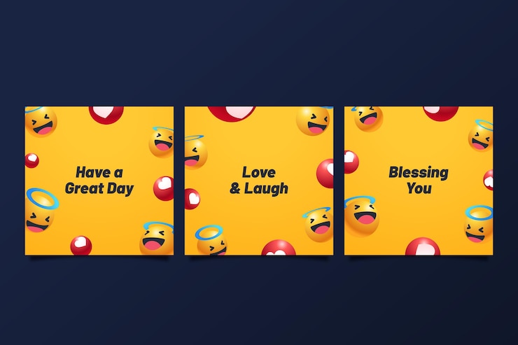 Vecteur gratuit ensemble de publications instagram avec des citations