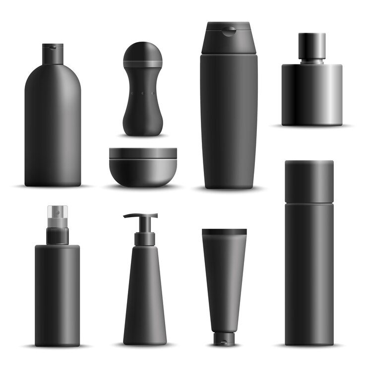 Vecteur gratuit ensemble réaliste de cosmétiques pour hommes