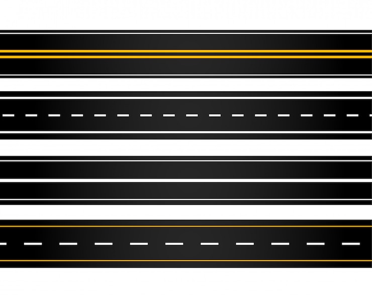 Vecteur gratuit ensemble de routes de style différent