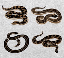 Vecteur gratuit ensemble de serpents noirs