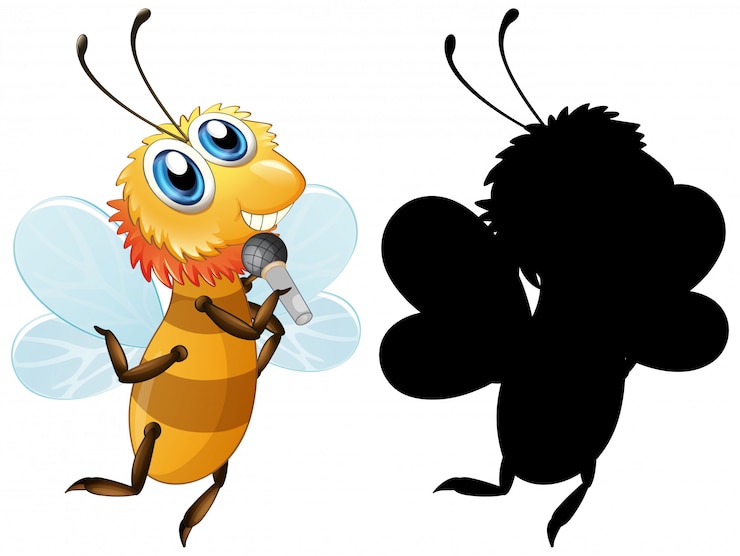 Vecteur gratuit ensemble de silhouette d'abeille