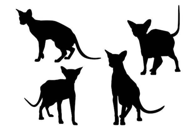 Vecteur gratuit ensemble de silhouette d'animaux design plat