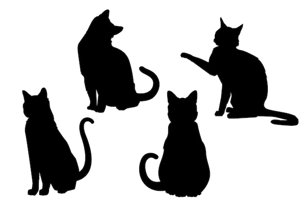 Vecteur gratuit ensemble de silhouette d'animaux design plat