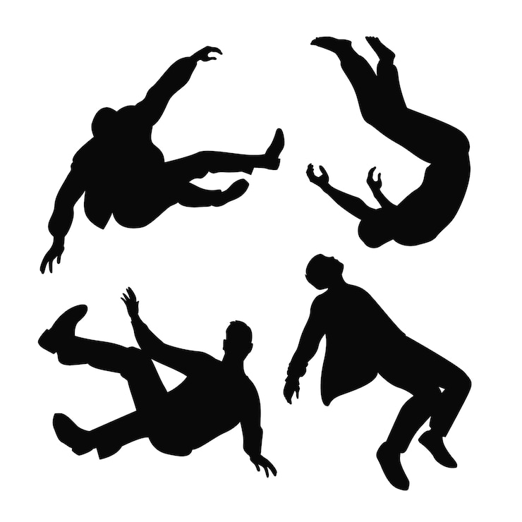 Vecteur gratuit ensemble de silhouettes dessinées à la main