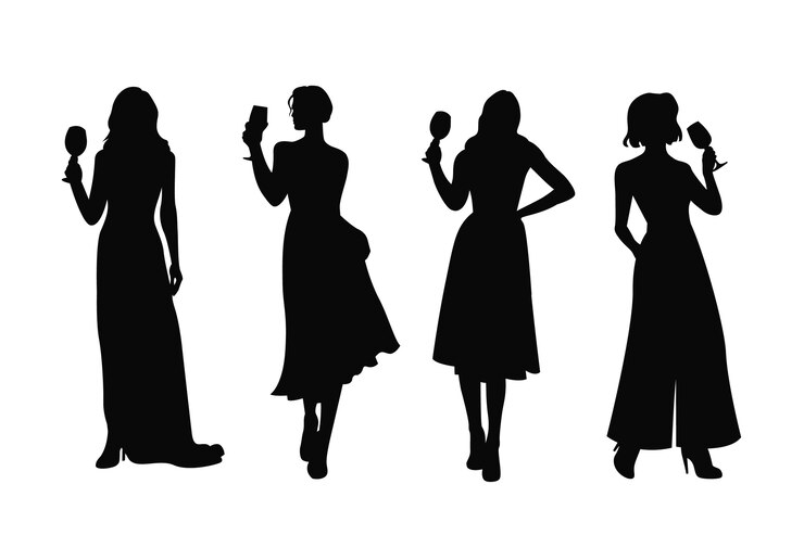 Vecteur gratuit ensemble de silhouettes dessinées à la main