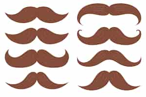 Vecteur gratuit ensemble de style plat de moustaches