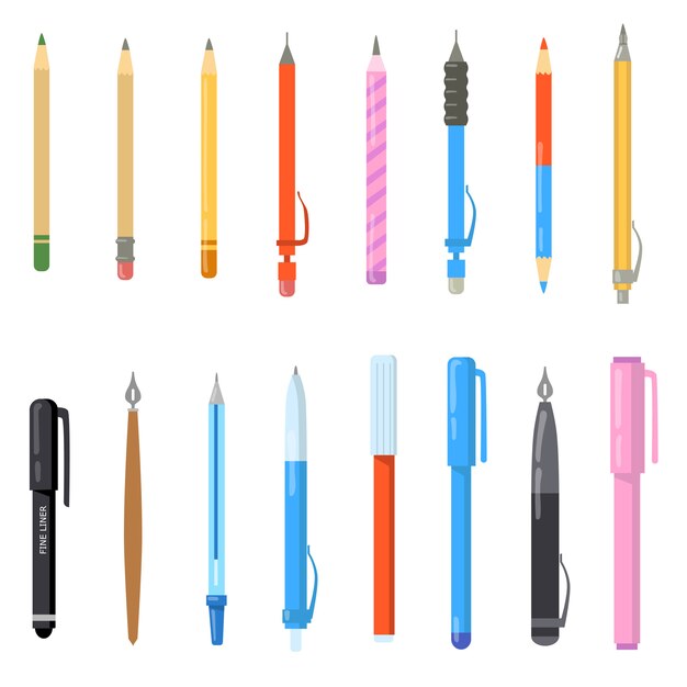 Ensemble de stylos scolaires