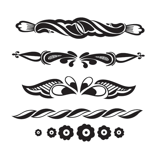 Vecteur gratuit ensemble de tatouage élément de votre conception illustration vectorielle utilisée