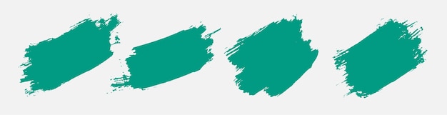 Vecteur gratuit ensemble de texture grunge abstrait peint à la main turquoise